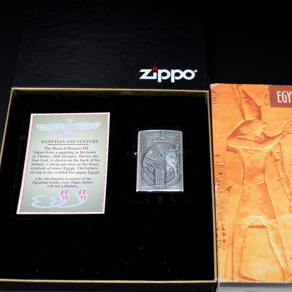 原装正品Zippo打火机-绝版收藏-1997年埃及古墓法老像纪念款