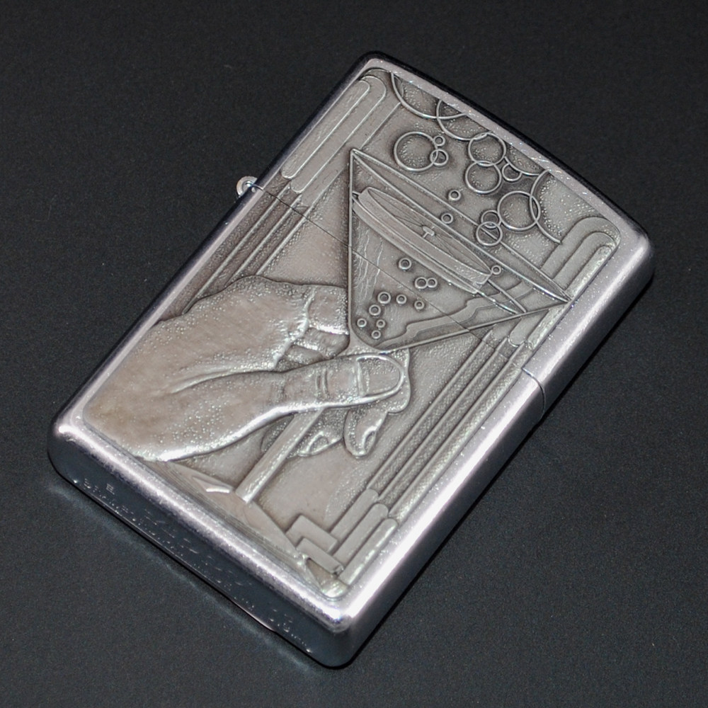 原装正品Zippo打火机-绝版收藏-2005年巴雷特设计鸡尾酒贴章款