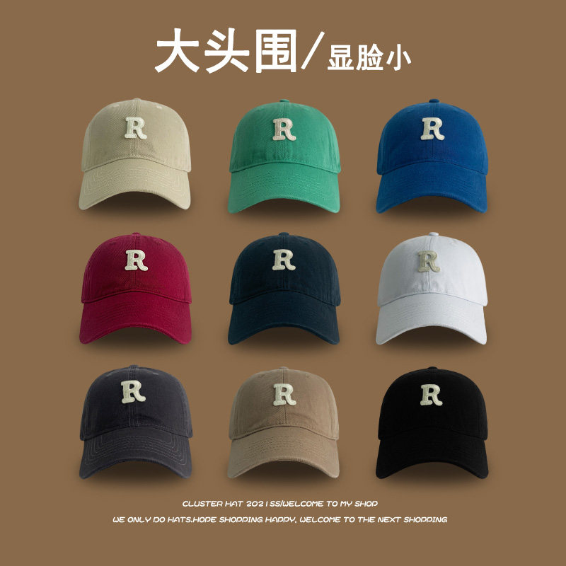 R字母鸭舌帽经典款休闲百搭