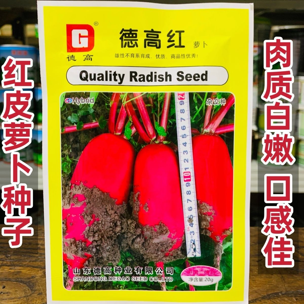 德高红萝卜种籽红皮白心一代杂交萝卜种子抗病耐热耐湿春夏秋季播