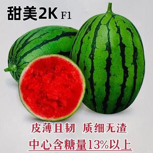 卡其牌甜美2K西瓜种子特甜一代杂交礼品西瓜种籽花皮红肉皮薄且韧