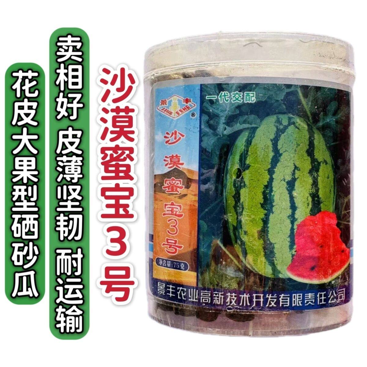 景丰沙漠蜜宝3号西瓜种子特大果硒砂瓜种子耐旱薄皮西瓜种子大号