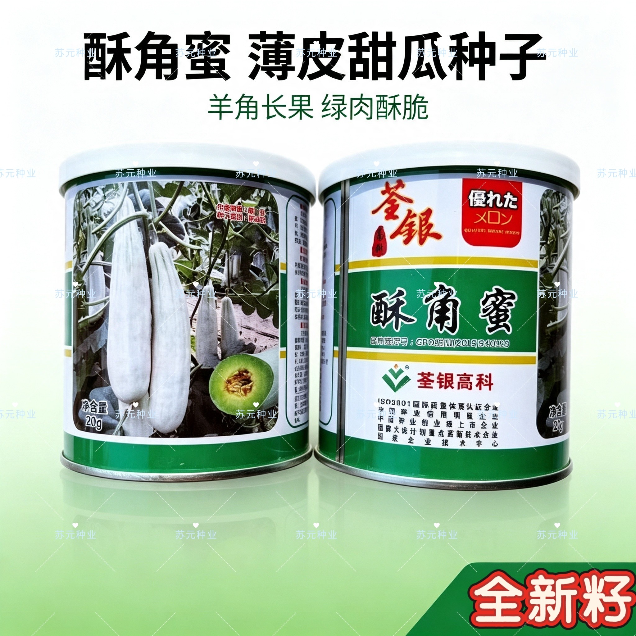 荃银高科酥角蜜甜瓜种子肉质酥脆香味浓春季早熟羊角蜜香瓜种籽孑