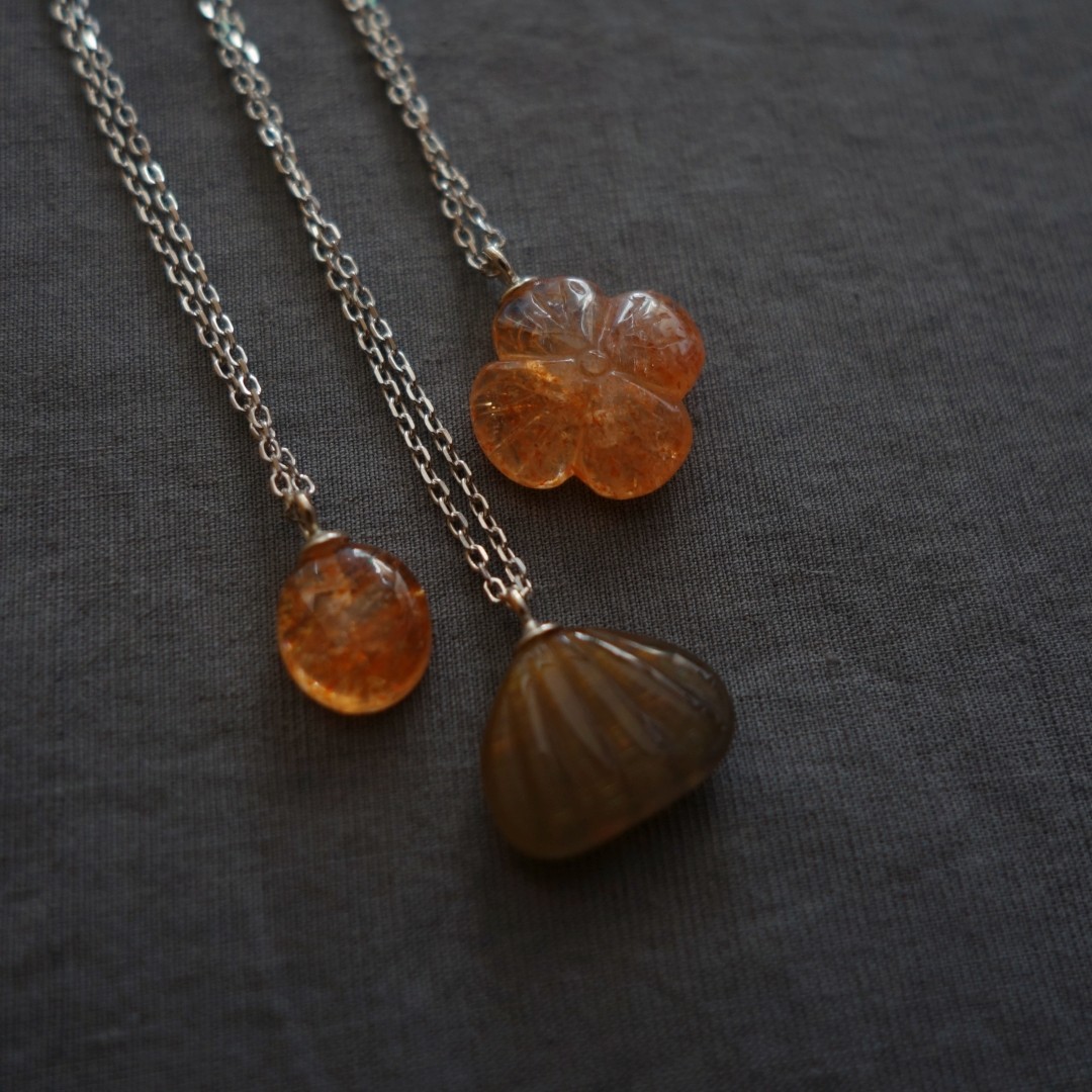 PUPU制物/天然石孤品款系列/唯美太阳石925银花草贝项链百搭精致,饰品/流行首饰/时尚饰品新,银饰项链,淘宝优惠券,粉丝福利购,淘宝优惠卷