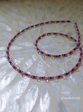 原创超美石榴石水滴项链高级感