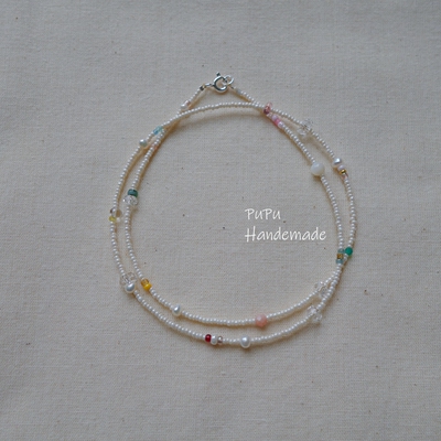 【已售千条】Choker极细Necklace原创特价珍珠仙女彩项链百搭叠戴