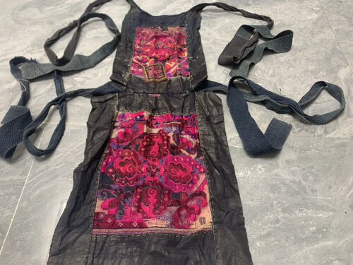 特色手工艺品收藏民族风衣服百褶裙贴布绣织锦蜡染完整老绣背带42
