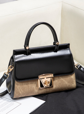 CKEZ包包女式2024新款精致通勤百搭时尚经典压花手提斜挎包小方包