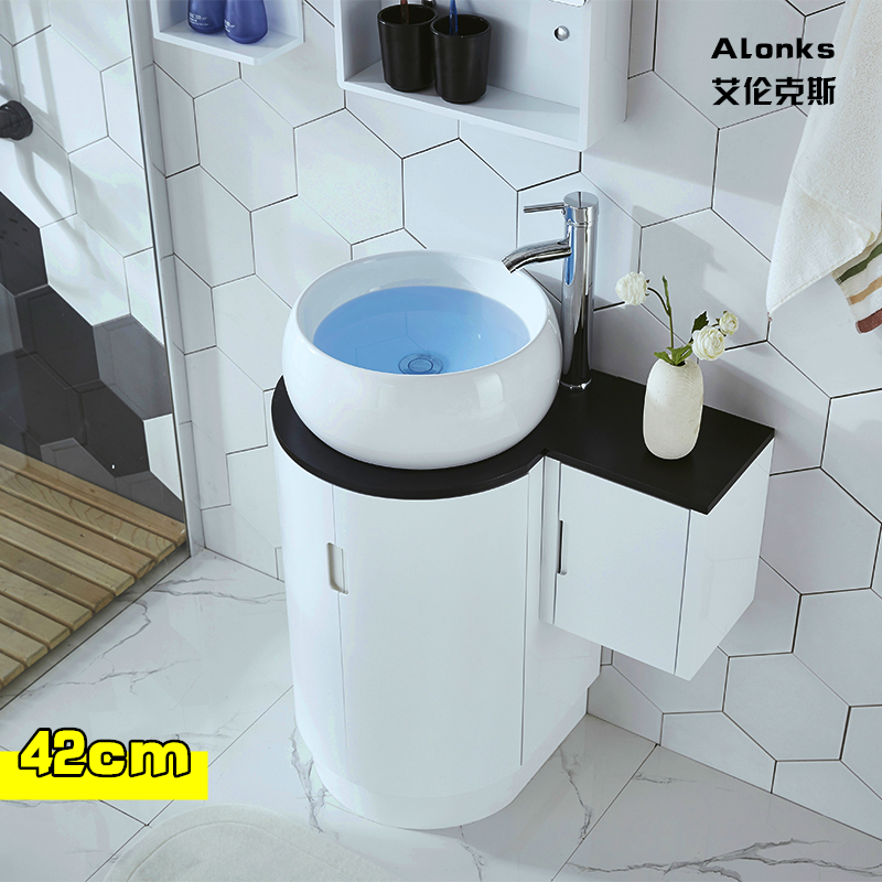 圆形小户型浴室柜洗手柜组合洗脸洗面盆洗漱台落地式挂柜简约现代