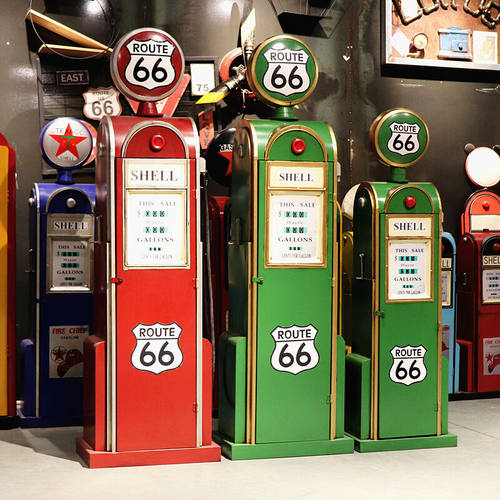 复古风格铁皮加油机模型摆件拍摄道具摆设品酒吧咖啡厅摆件装饰品