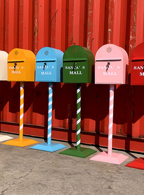 信箱室外落地快递箱收件箱信报箱复古立式邮箱庭院装饰摄影道具箱