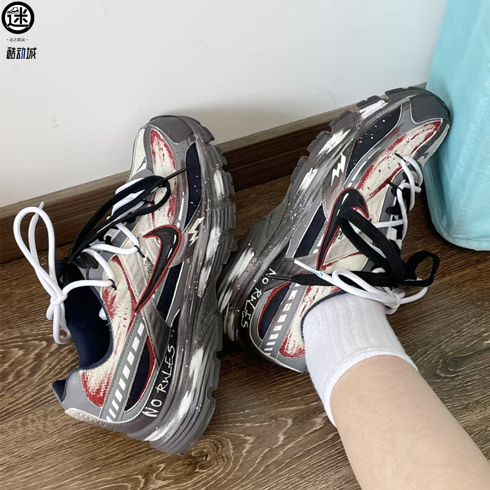 球鞋定制 Nike/耐克 Initiator  猩红之月机能涂鸦男子复古老爹鞋