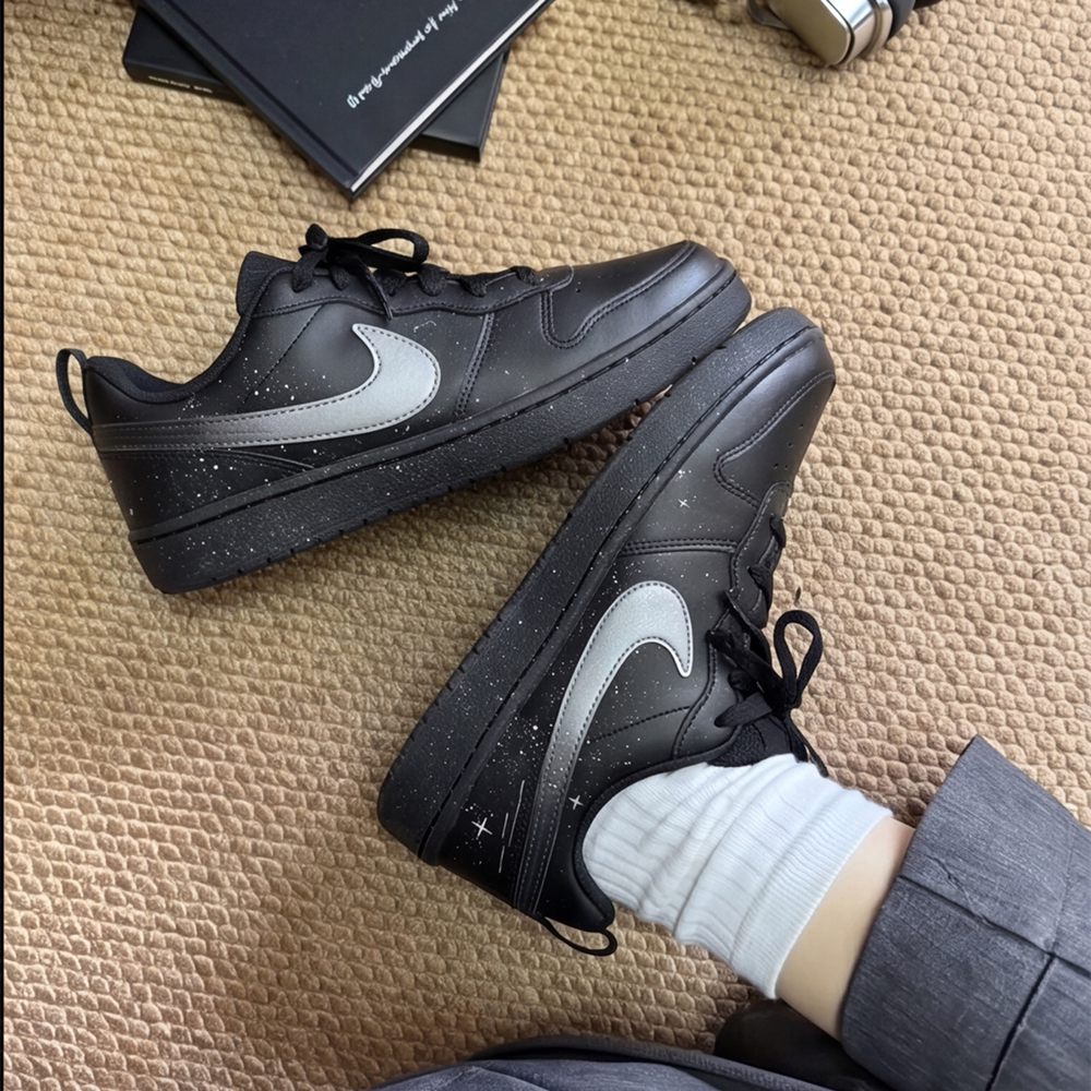 球鞋定制 Nike/耐克 Court Borough银星酷板可爱甜酷校园女子板鞋