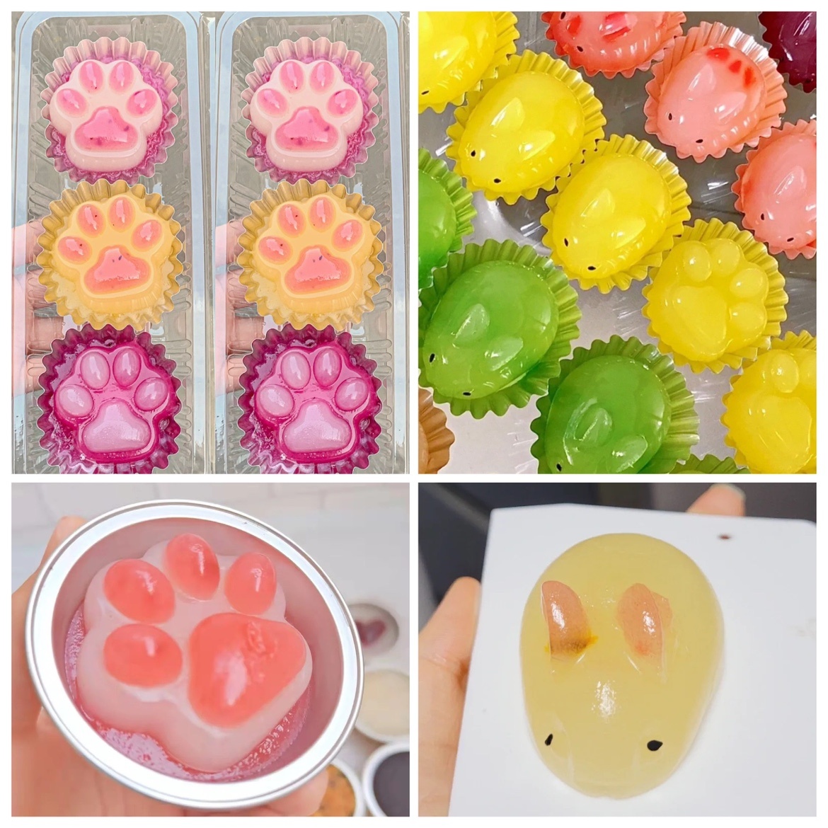 水晶奶冻立体猫爪月饼辅食蛋糕模