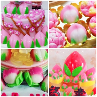 寿桃燕菜布丁年糕PP模大桃红糖糕马蹄糕糕点果冻水果耐高低温模具