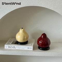 SilentWind鸭梨趣味创意陶瓷牙签筒家用客厅桌面收纳罐棉签牙线盒