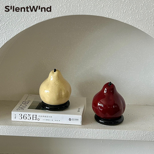 SilentWind鸭梨趣味创意陶瓷牙签筒家用客厅桌面收纳罐棉签牙线盒