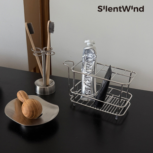 SilentWind寂风不锈钢铁艺牙刷化妆品卫生间洗漱台置物架收纳架