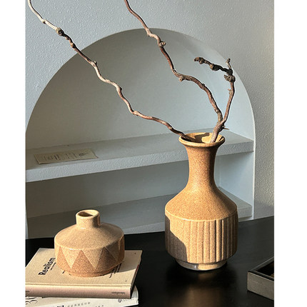 SilentWind寂风日式复古侘寂风花瓶摆件客厅插花轻奢高级感新中式