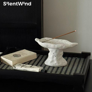 SilentWind寂风中古风陶瓷线香插香座香托书房桌面摆件可放圣木