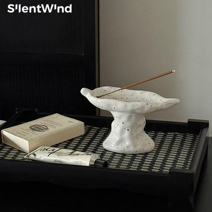 SilentWind寂风中古风陶瓷线香插香座香托书房桌面摆件可放圣木