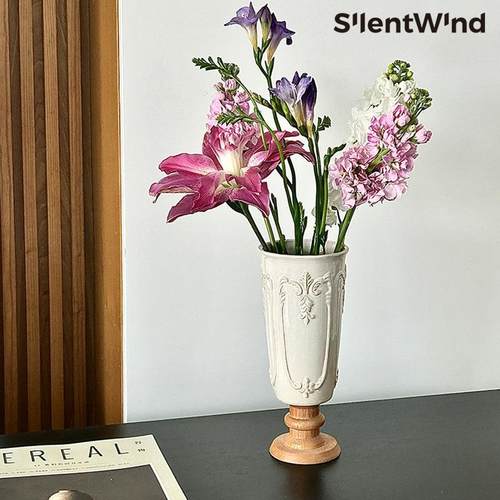 SilentWind寂风生活浮雕白色花瓶