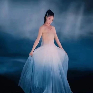 幻海望月舞蹈演出服开场舞大摆裙孟庆旸王者荣耀逐月起舞海月之夜