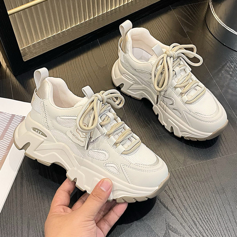 女式运动鞋子ins韩版厚底单里老