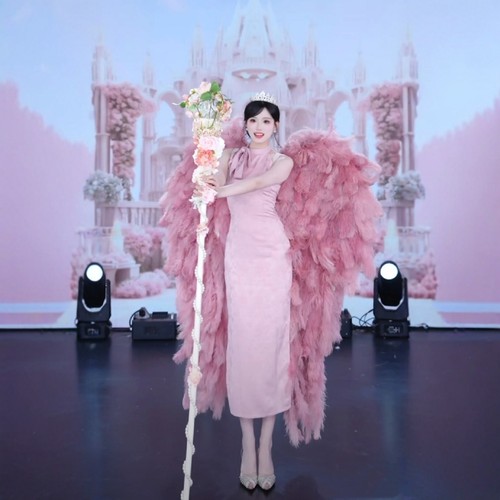 粉色羽毛大号天使翅膀装饰cos开场舞公会赛直播走秀舞台演出道具