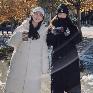 加厚长款 冬季 过膝显瘦棉衣外套棉袄 韩版 黑色羽绒棉服女2025年新款