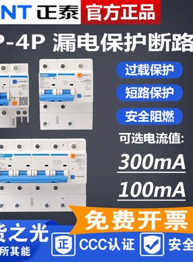 正泰 漏电 DZ47LE NXBLE 2P  100ma 300mA漏电保护开关 0.1A 0.3A