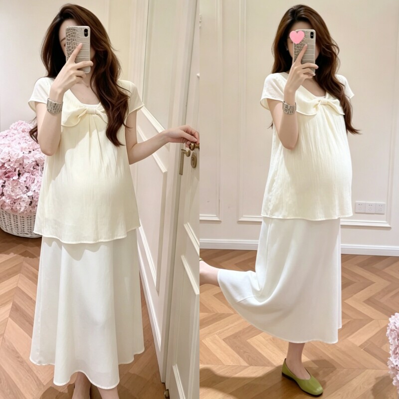 夏季孕妇韩版百搭吊带裙套装