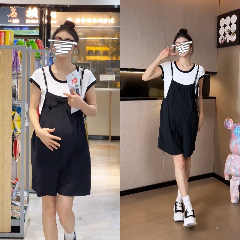 休闲夏季短袖+裤子纯色套装