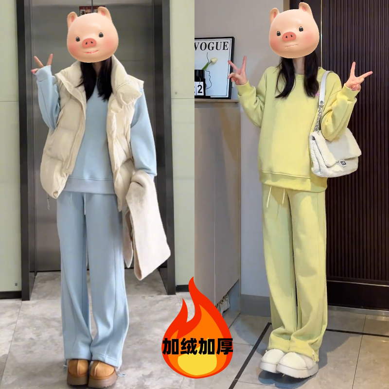 韩版2024秋冬宽松孕妇套装