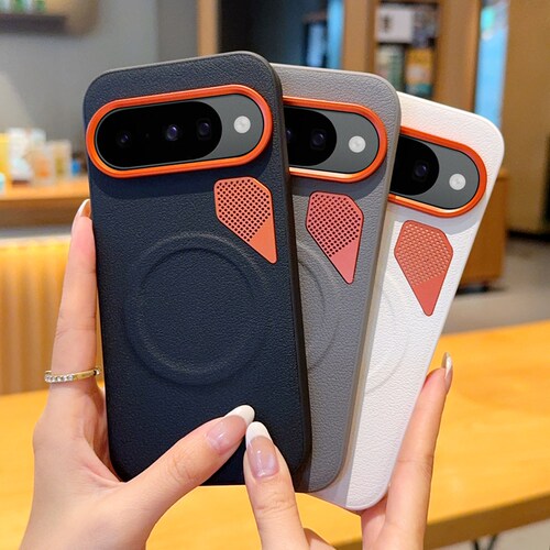 适用谷歌Pixel 9/10pro XL手机壳复古皮纹磁吸散热简约商务个性创意9A防摔保护套男女款潮