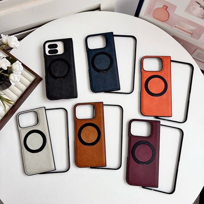 适用谷歌Pixel 9/10 Pro Fold折叠手机壳复古皮纹旋转支架磁吸简约商务个性创意防摔保护套男女款潮