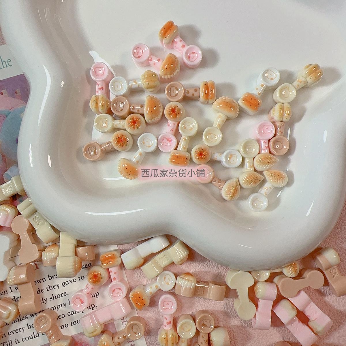 迷你食玩勺子包子饺子diy仿真树脂配件手机壳手工发夹冰箱贴材料