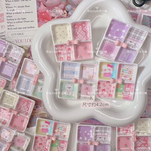 定制款捏捏食玩餐盘仿真盘子KT猫四宫格盘娃娃屋diy手工树脂配件