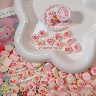 亮面迷你仿真草莓蛋糕粉嫩糕点diy树脂配件发夹手机壳冰箱贴材料