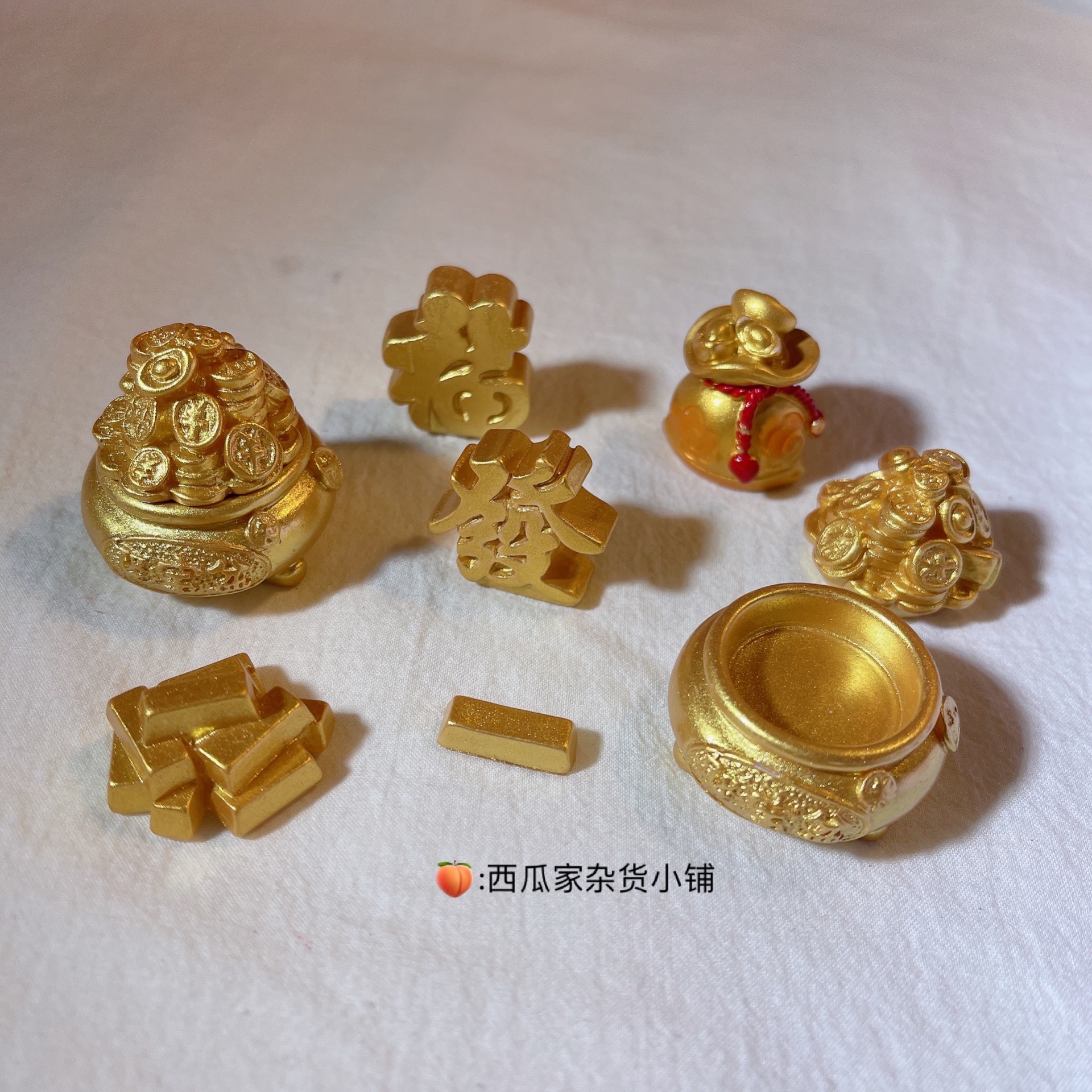 新年树脂配件金币福字diy奶油胶