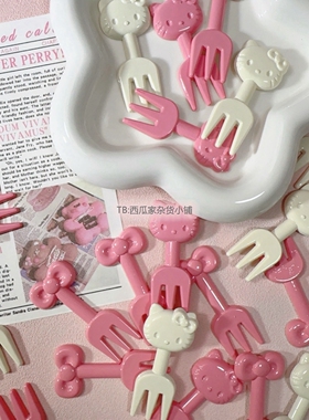 树脂配件猫咪KT叉子蝴蝶结DIY奶油壳手工发夹绳材料捏捏玩具饰品