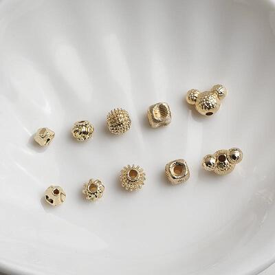 14K包金保色不规则花边隔珠