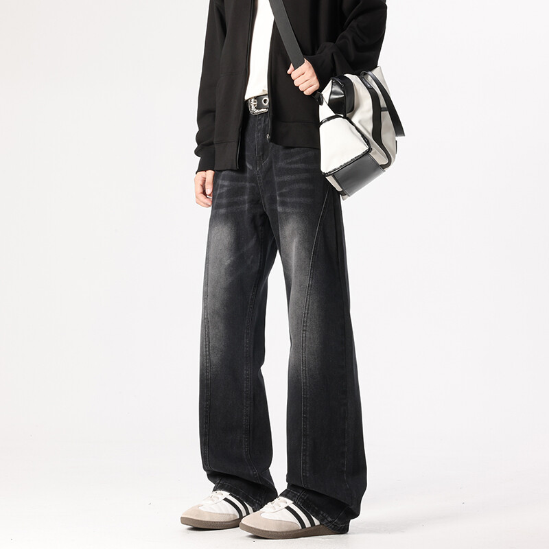 B221美式ins高街修身斜切微喇牛仔裤LK25574-特P40控68