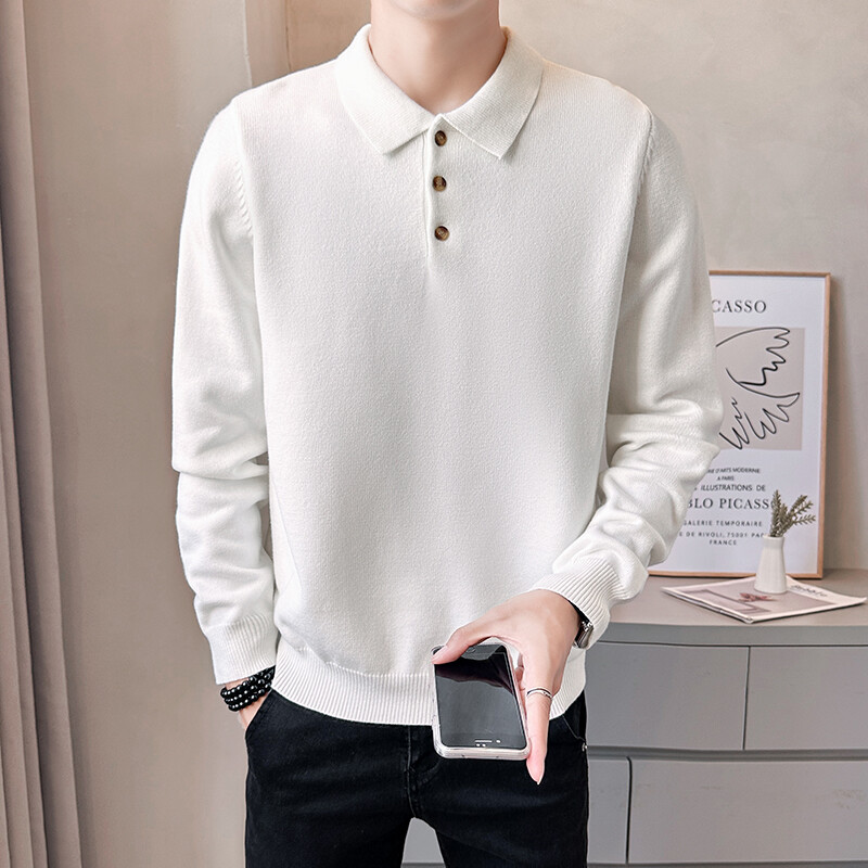 店主风毛衣男纯色百搭2025秋款翻领外套上衣男B317/M301/P85