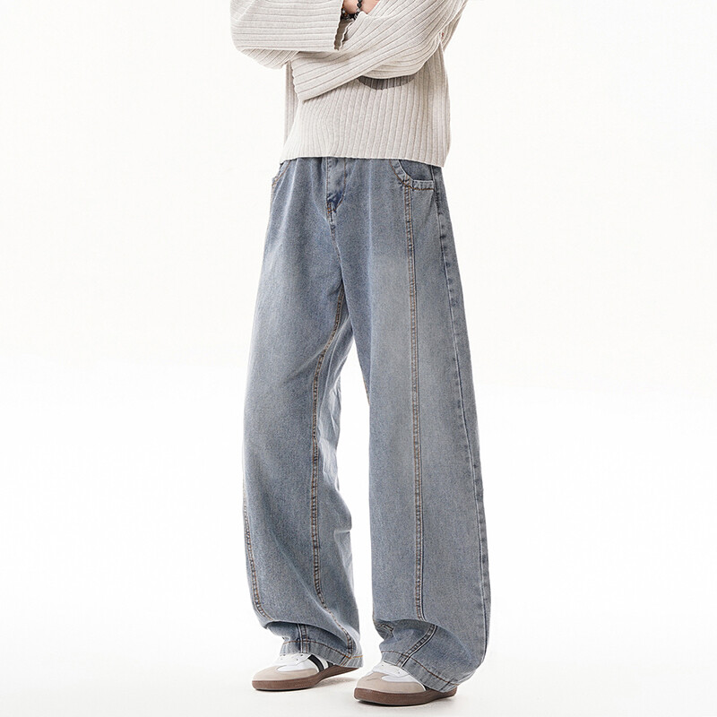 爆款 B221美式ins高街暗黑宽松直筒弯刀牛仔裤 LK25597-特P38控78