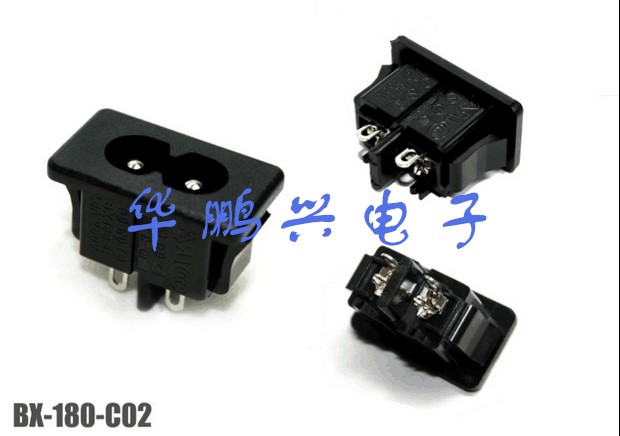 厂家直销AC电源插座 八字插座 工业插座 接线脚 2.5A BX-180-C02