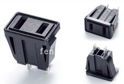 SS-6C国标美式两脚AC电源插座10A250V 2孔母座卡位式二脚插座两插