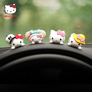 饰摆件车载仪表盘饰品中控台电动车女生 hellokitty趴趴公仔汽车装