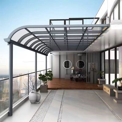 铝合金雨棚大水槽遮阳棚家用户外阳台庭院窗户门头静音挡雨棚定制