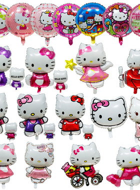 卡通造型天使凯蒂猫铝膜气球18寸KT猫咪造型节日女孩生日装饰气球